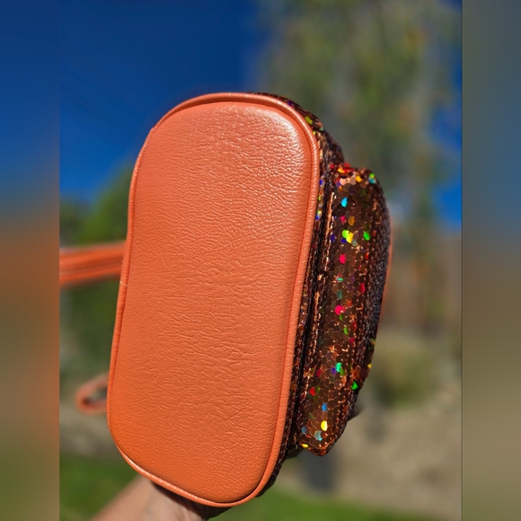 Loungefly Orange and Brown Sequin Mouse Ears Backpack - Picture 7 of 7